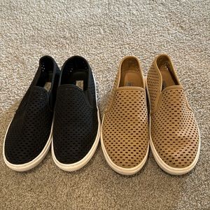 Steve Madden flats. Black and tan size 8